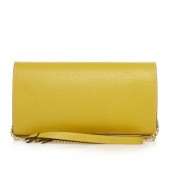 Geanta plic din piele naturala DiAmanti Raffaella Galben Lime